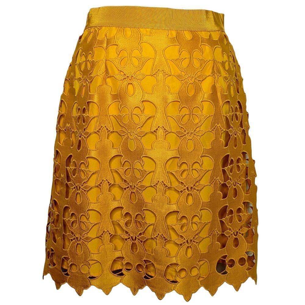 Elegant Yellow Lace Skirt